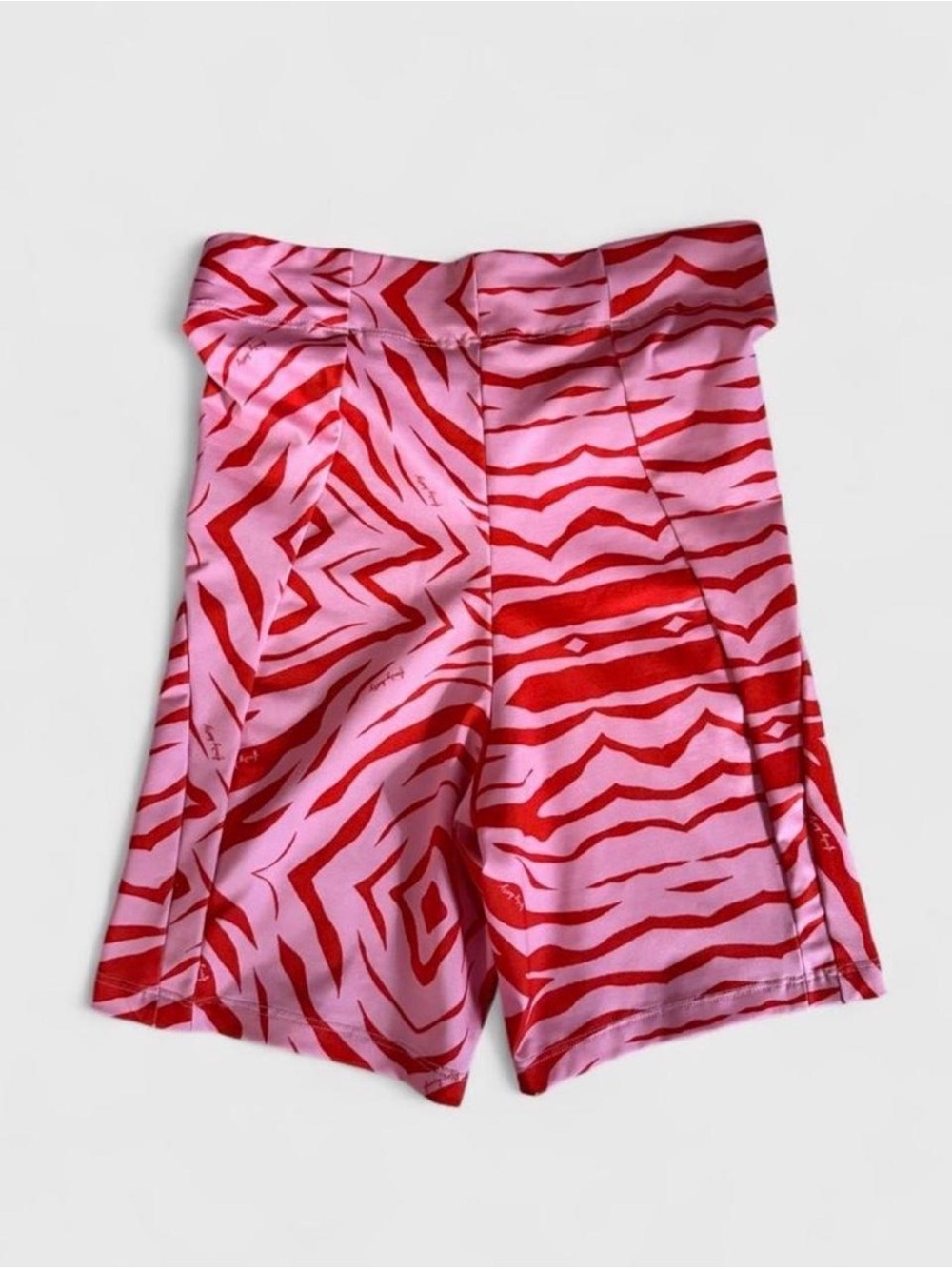 FRUITY BOOTY - Women's Pink & Red Zebra Print High-Waist Shorts